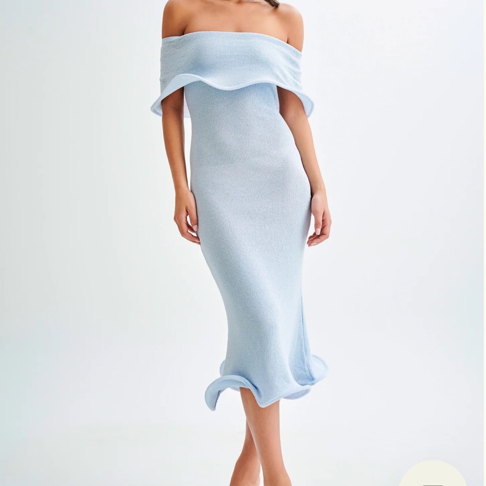 Meshki Molly Off Shoulder Knit Midi Dress NWT